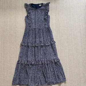 J. Crew Factory Navy Floral Midi Dress Women’s Size 4 LIKE NEW